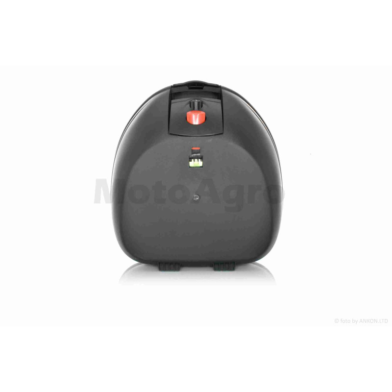 Кофр  52L  410*410*310mm  #E36 поліпропіленовий, знімний, м'яка спинка (чорно-сріблястий)