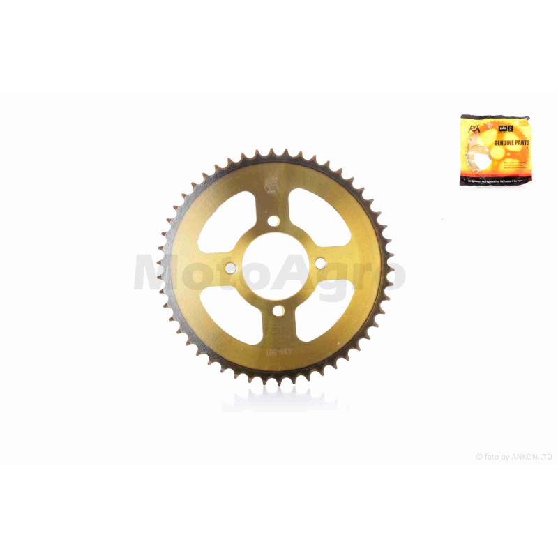 Зірка трансмісії задня  4-78/55, d58  428-50T  JD125  "KDMOT"  (gold/black)