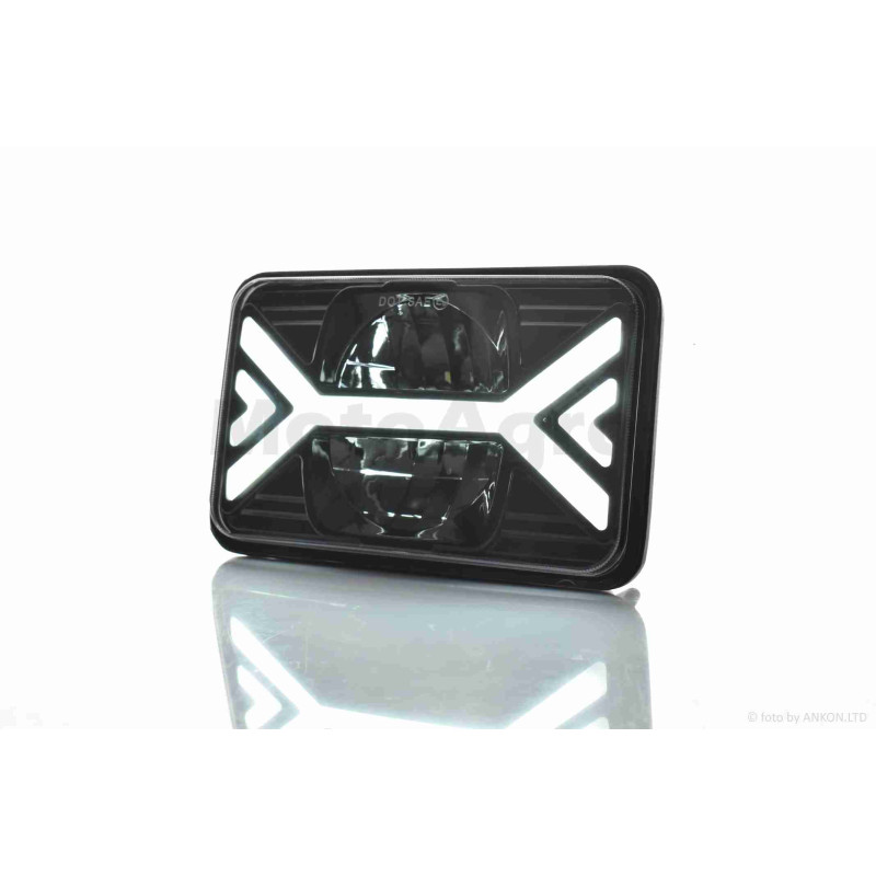 Фара  мото  діодна, прямокутна, 168*107, H4, IP67, білий/жовтий габарит  #C103-7Z1