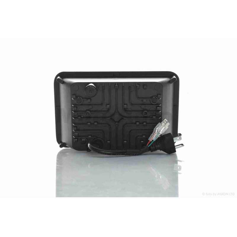 Фара  мото  діодна, прямокутна, 168*107, H4, IP67, білий/жовтий габарит  #C103-7Z1