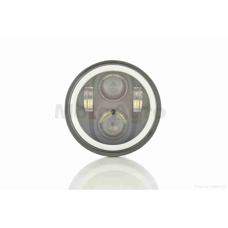 Фара  мото  діодна, кругла, D144, 2 режими, білий габарит  #C23-BK-18L1