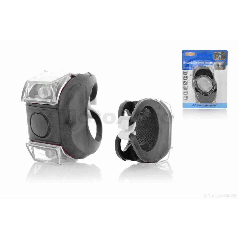 Габарити вело  діодні, біле світло, 3 режими, силіконові, 2шт (чорний корпус)  #DEN-006