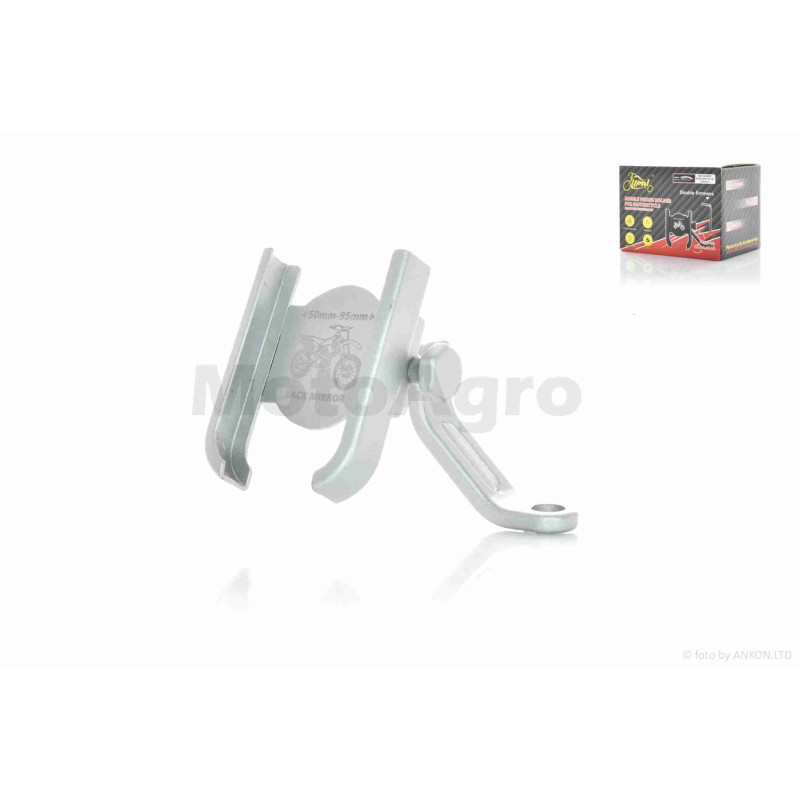 Тримач для телефону  кріплення під дзеркало  алюмінієвий  #03-H3  (сірий)