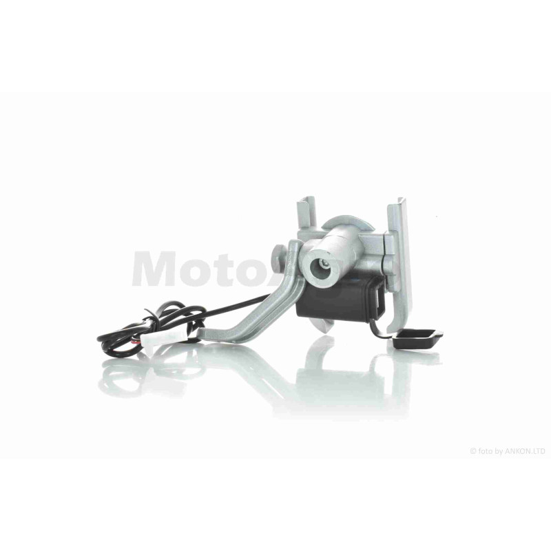 Тримач для телефону  кріплення під дзеркало  алюмінієвий, #03-H3  USB  (сірий)