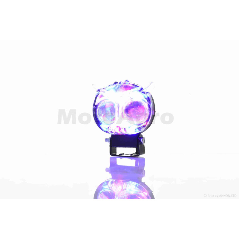 Фара додаткова  діодна, пугач, 67-55mm, 9-60V, IP67, біле/жовте світло, мультирежим