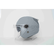 Шолом відкритий "DAVID" ( D020 сірий матовий L окуляри ABS прозорий спойлер)