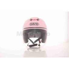 Шолом відкритий "DAVID" ( D020 рожевий матовий L окуляри ABS прозорий спойлер)