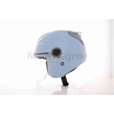 Шолом відкритий "DAVID" ( D020 блакитний глянсовий L окуляри ABS прозорий спойлер)