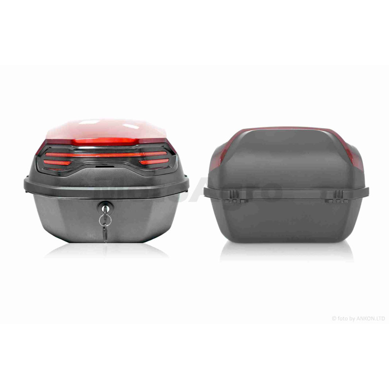 Кофр  48L  39*39*29см  #ROBIK  знімний  "LIPAI"  (темно-червоний глянсовий)