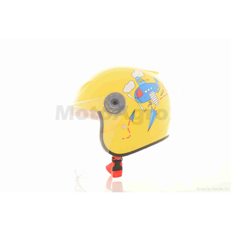 Шолом відкритий підлітковий  "IBK"  (#T69, жовтий, глянсовий, візор прозорий, S)