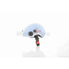 Шолом каска дитячий "STOCK" ( 2 блакитний матовий візор прозорий)