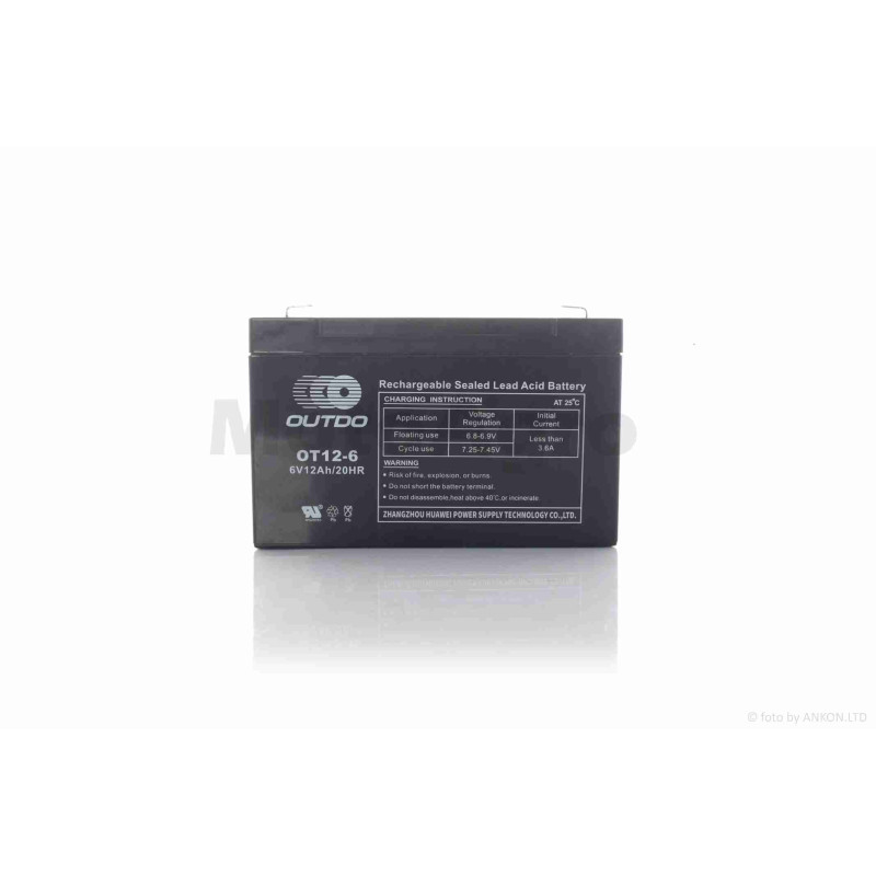 Акумулятор  SLA  6V  12A 1 51-50-94mm  OT12-6  "OUTDO"
