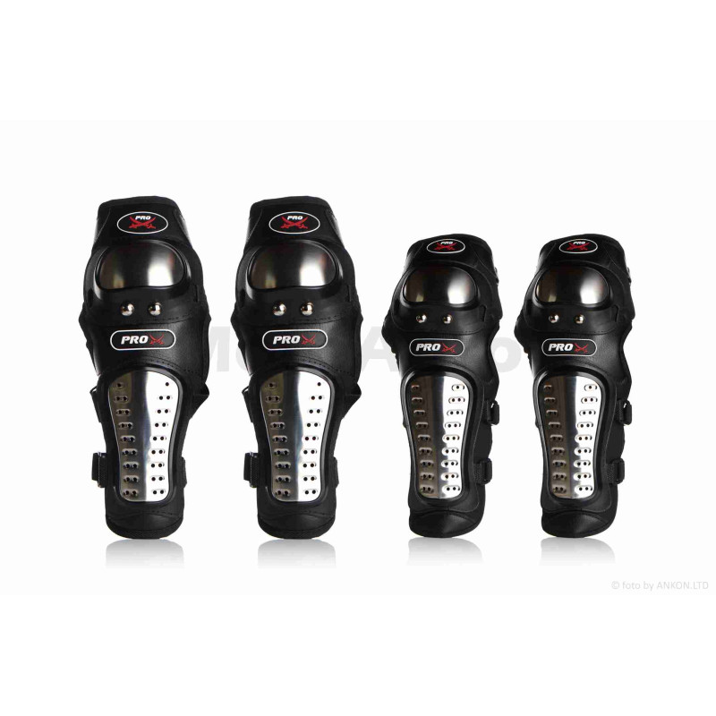 Мотозахист наколінники  +налокітники  "PRO X"  P01, сталь, хром
