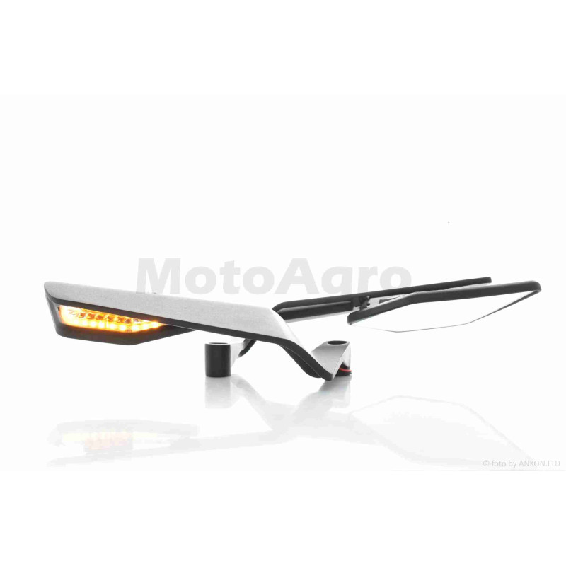 Дзеркала  M8/10  R+R+L  складані, з поворотами  #ПЕРО  (чорні)