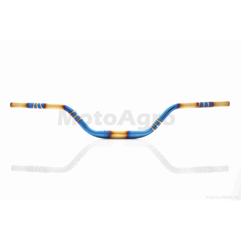 Кермо  мото  d22-28-22, L770, h110  сталеве  (#Plasma, синій/золотистий)