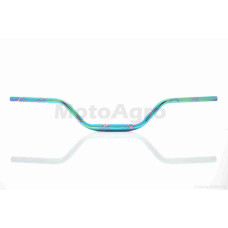 Кермо мото d22-28-22 L770 h110 сталеве ( Plasma бірюза/бузок/хром)