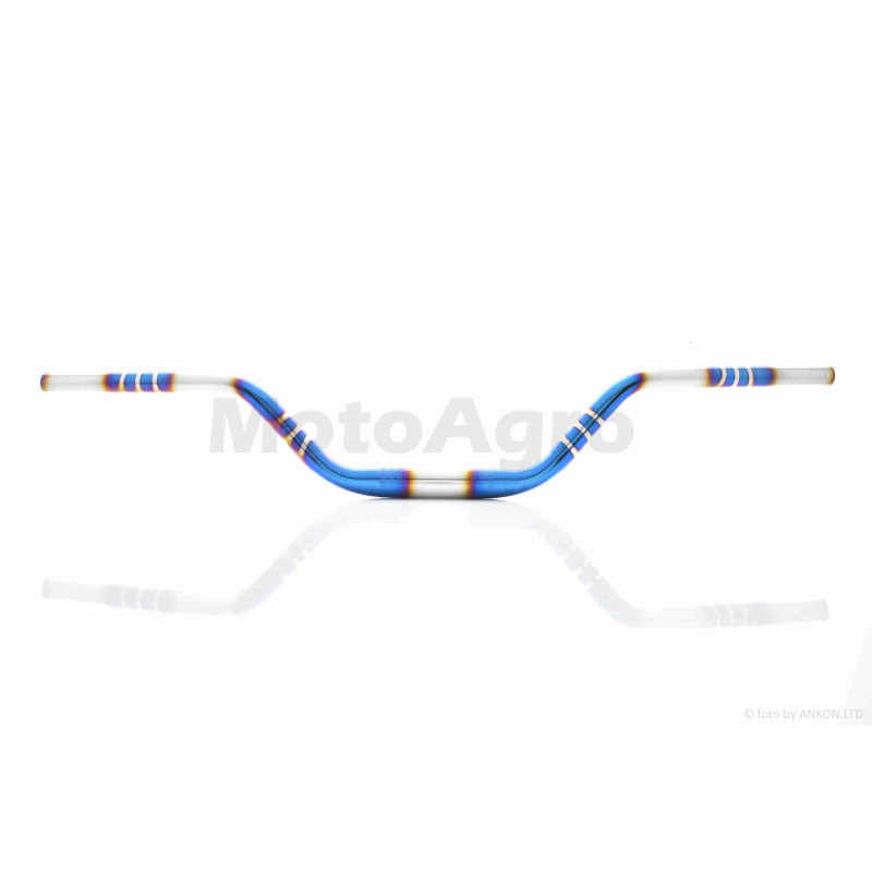 Кермо  мото  d22-28-22, L770, h110  сталеве  (#Plasma, синій/хром)