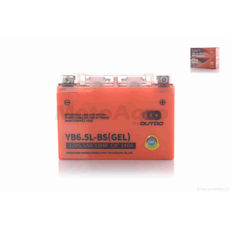 Акумулятор  GEL  12V  6.5A  138-65-100mm  12N6.5L-BS  "OUTDO"  (2024)