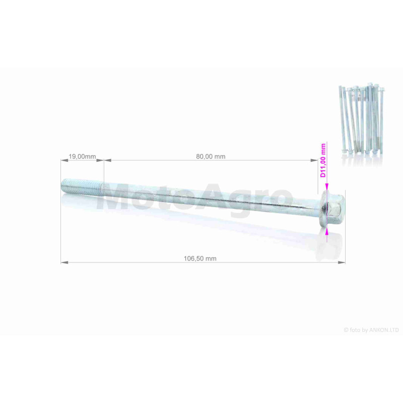 Болт із фланцем  M6  L100  (10шт, хром)