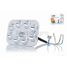 Модуль світлодіодний у фару (вставка) прямокутний 15 діодів без скла з габаритом 90-65мм